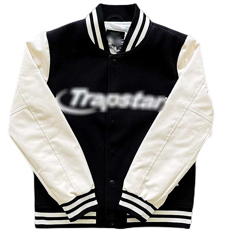 

2022 Winter Men Fashion Baseball Uniform Trapstar Varsity Jacket Faux Leather Top Quality Women Embroidered High Street Coat