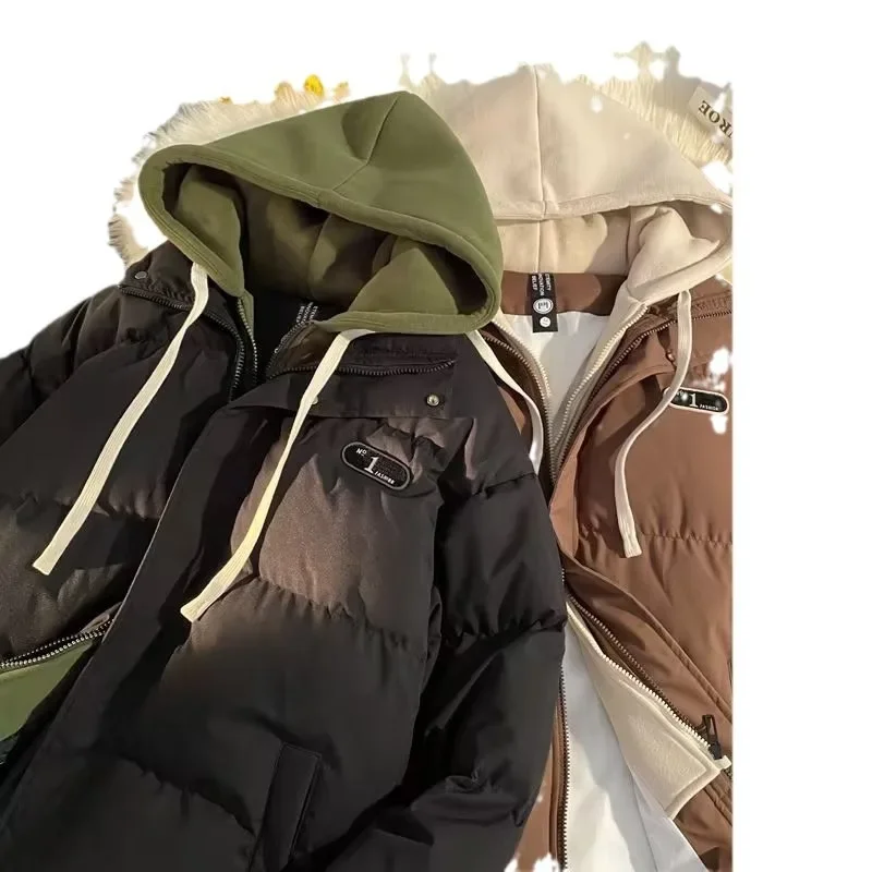 Мужское хлопковое пальто из двух предметов куртка с капюшоном утепленная