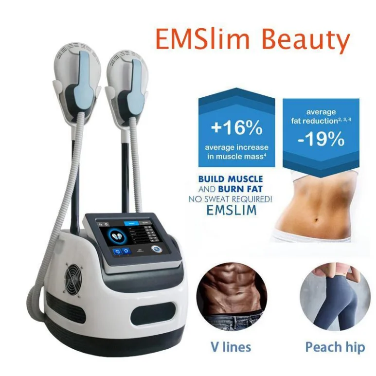 

2 Handles Beautiful Muscle Device Emslim Fat Removal Body Shape Slimming Beauty Salon Use