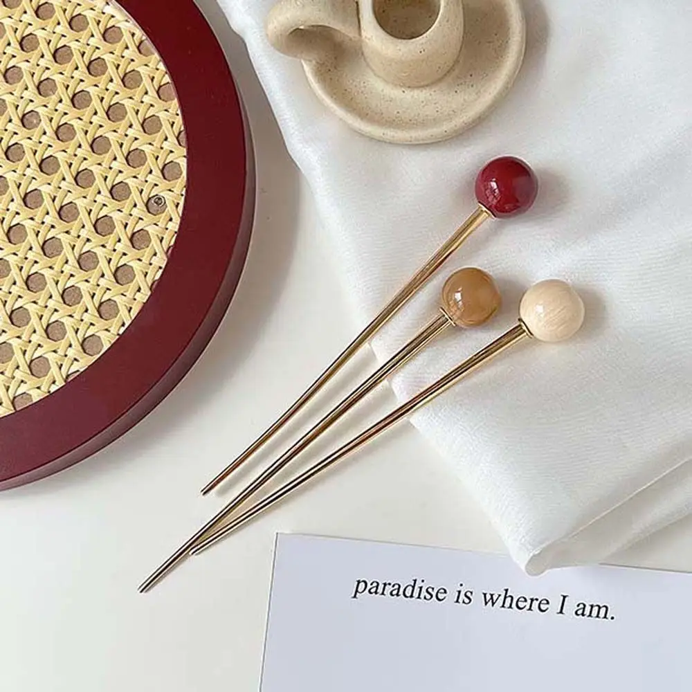 Дизайнерские металлические палочки для волос Hanfu с металлическими шариками