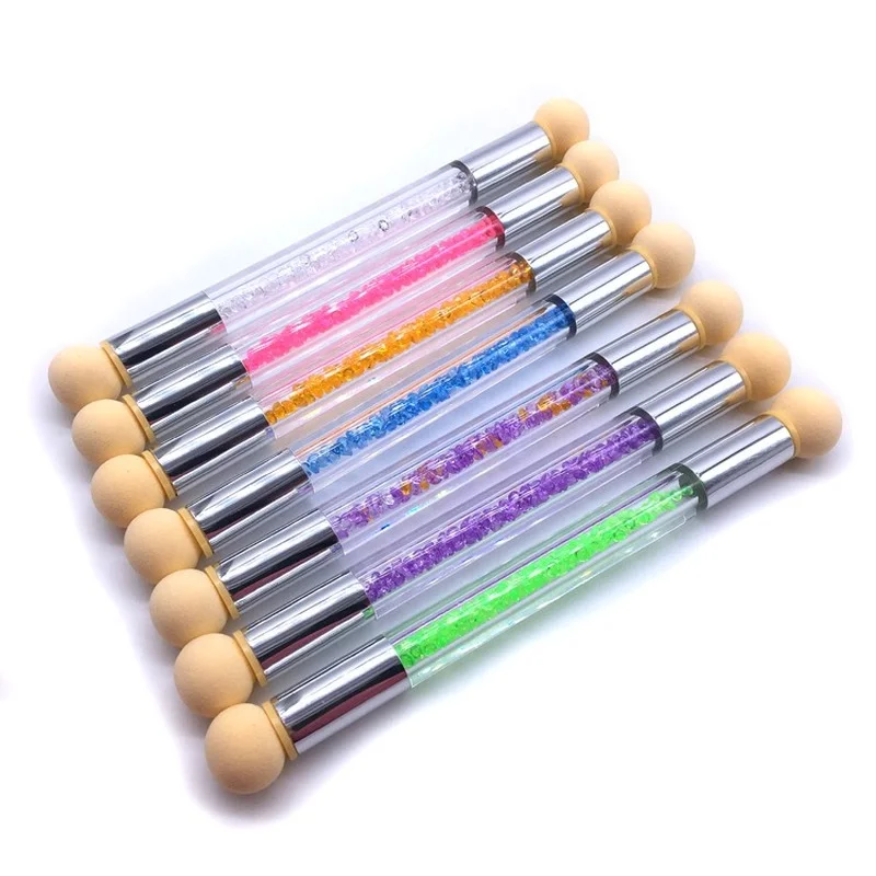 

6pcs Manicure Gradient Two-Headed Sponge Pen Set Shading Pen Nail Art Tool Lady's Popular Nail Brush