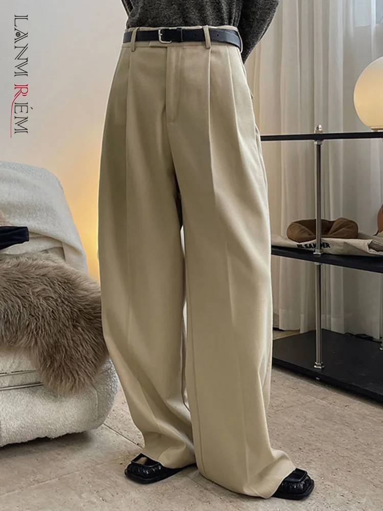 

LANMREM Fashion Pants For Women Korean High Waist Zipper Solid Color Trousers Designer Female Clothing 2023 Spring New 2YA1674
