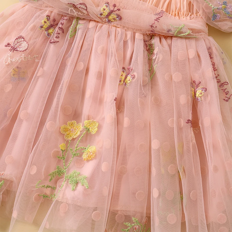 Детское платье-пачка из тюля с рукавами-фонариками