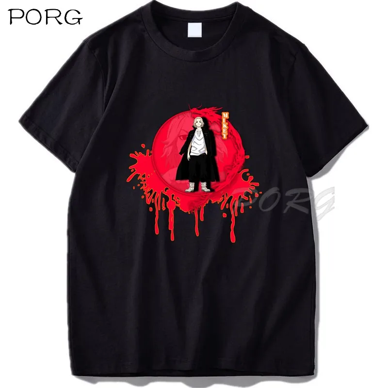 

Забавная Мужская футболка Mikey с токийским призраком, Мультяшные футболки, летние топы, японское аниме Харадзюку, эстетичная модная мужская ...