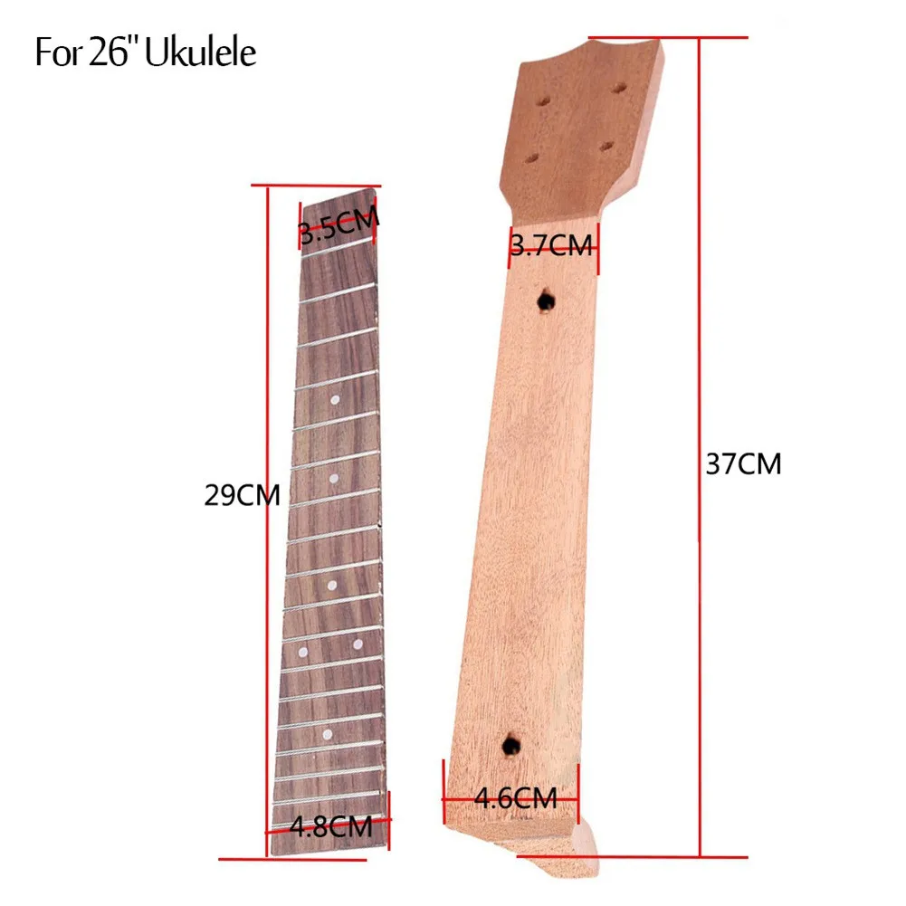 Tenor Ukulele Neck And Fretboard For 21 23 26 Inch Ukelele Rosewood DIY Ukulele Accessory Parts For Concert Stringed Instruments enlarge