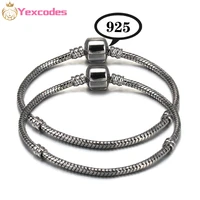 yexcodes gun black color snake bone chain bracelet with 925 logo suitable for men and women jewelry brand bracelets make