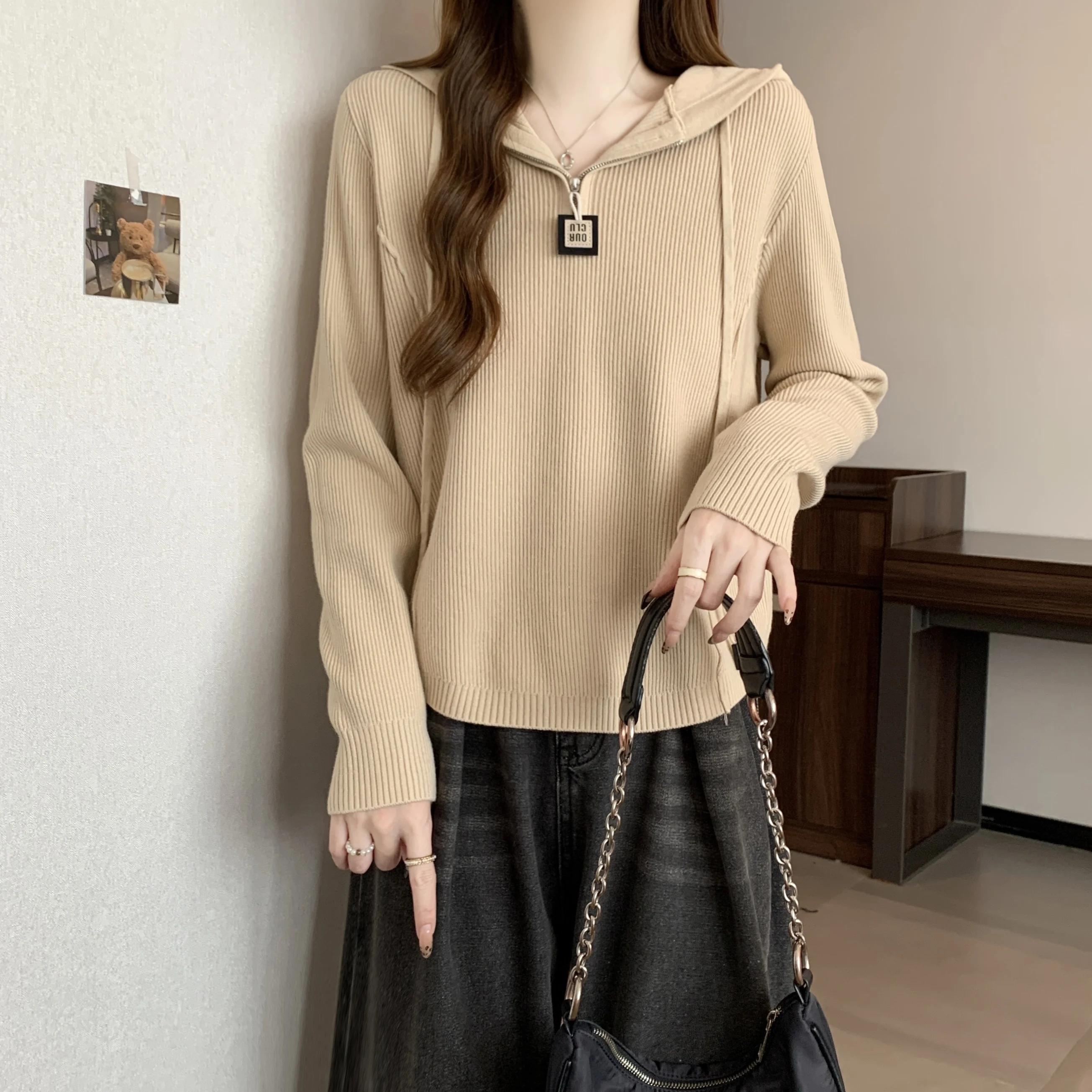 Женская одежда больших размеров осенняя новинка 2024 повседневный утягивающий