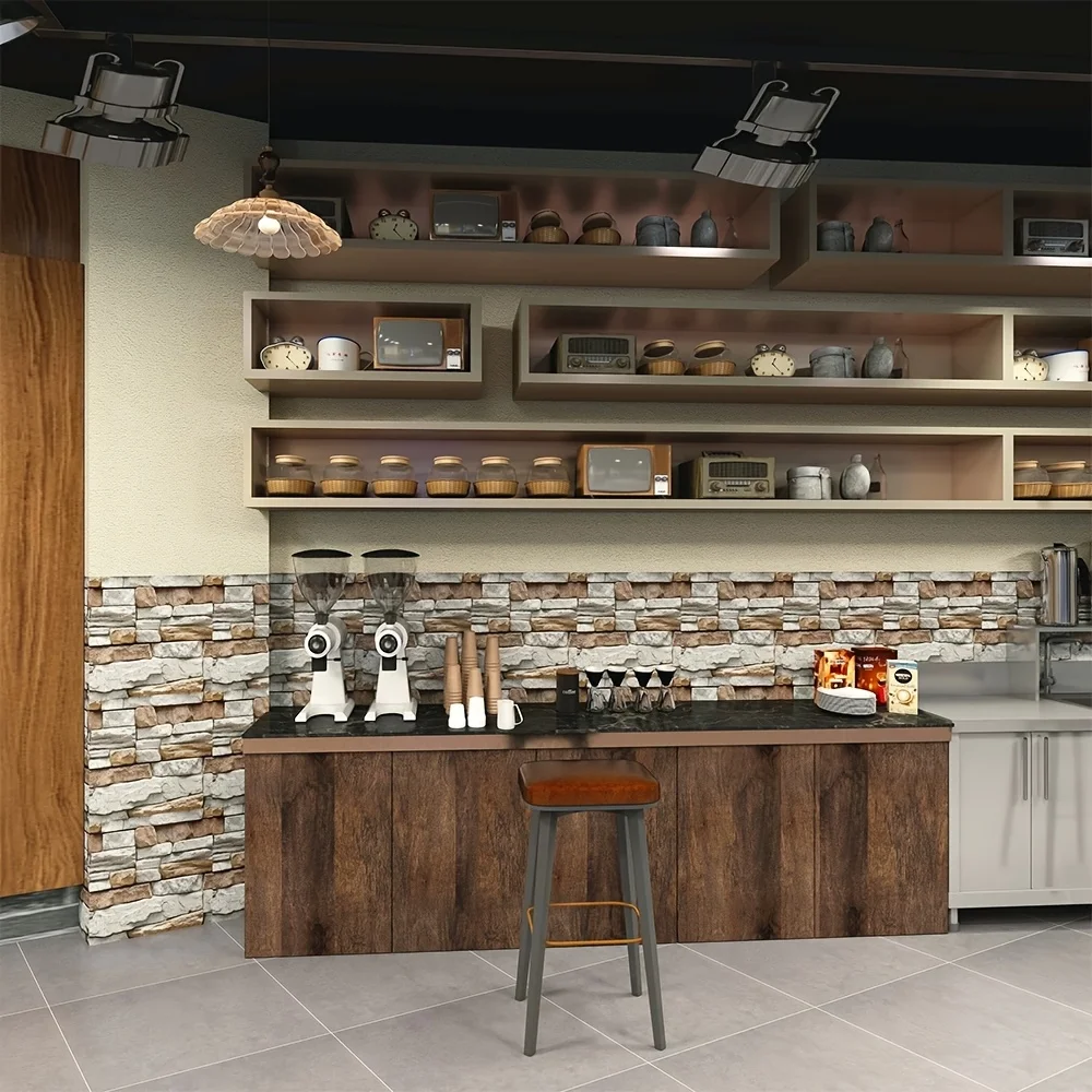 3D стеновые панели из деревенского камня - наклейки на стену устойчивые к воде и