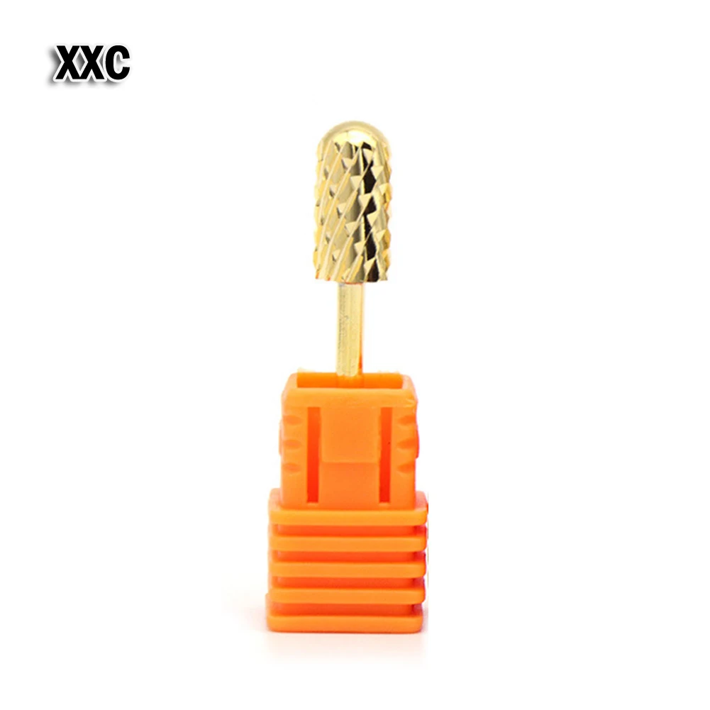 

Gold Color Tungsten Steel Bits Grinding Head For Electric Drill Nail Mill Cutter Manicure Machine Nail Files Tool Accessories