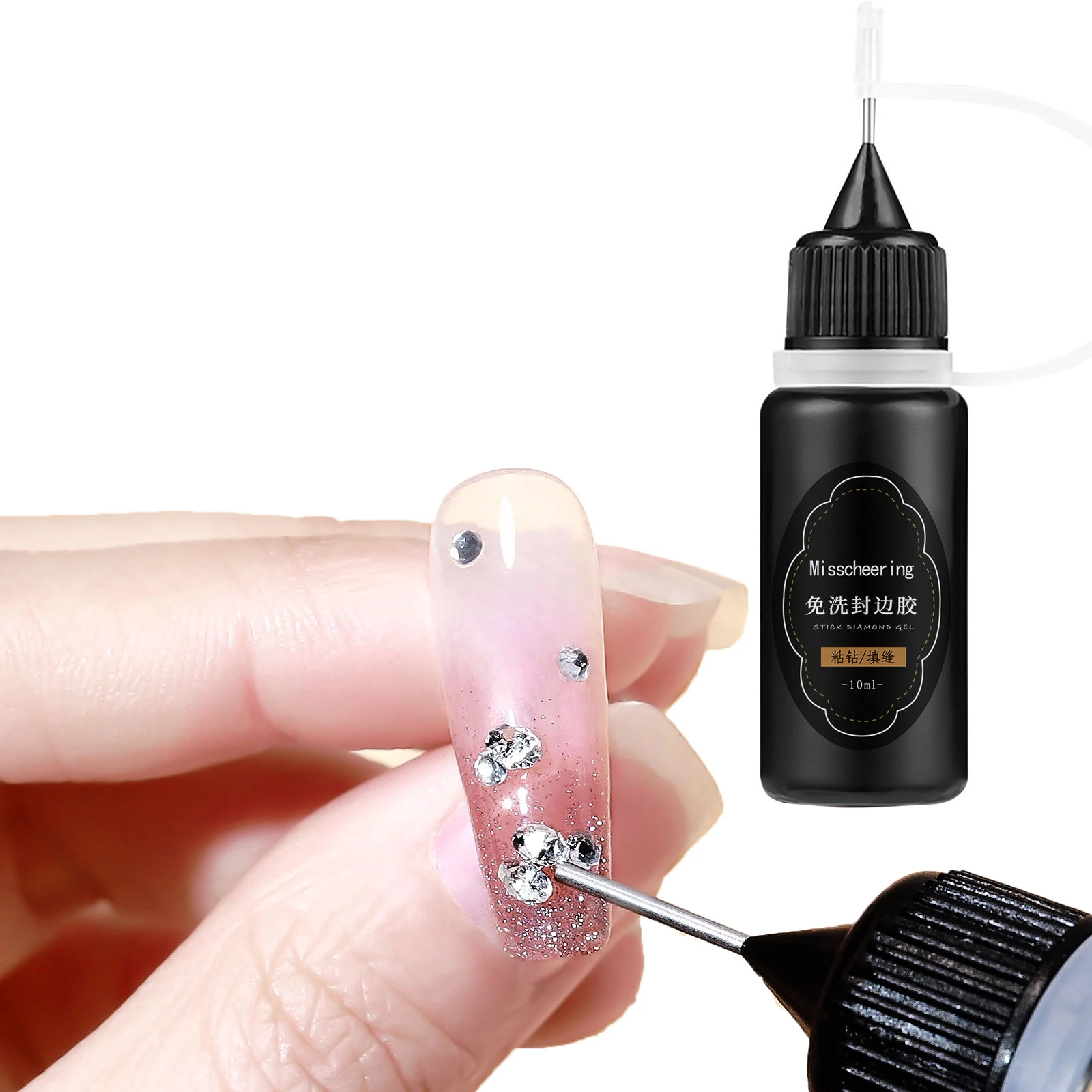 

10ml Edge-Sealing Nail Glue Nail Enhancements No Wipe Seamable Manicure Diamond Binding Reinforcement Sticky Gel Soft Bottle