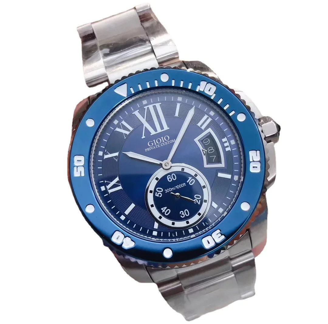 

Мужские кварцевые часы с хронографом, черные, синие керамические часы