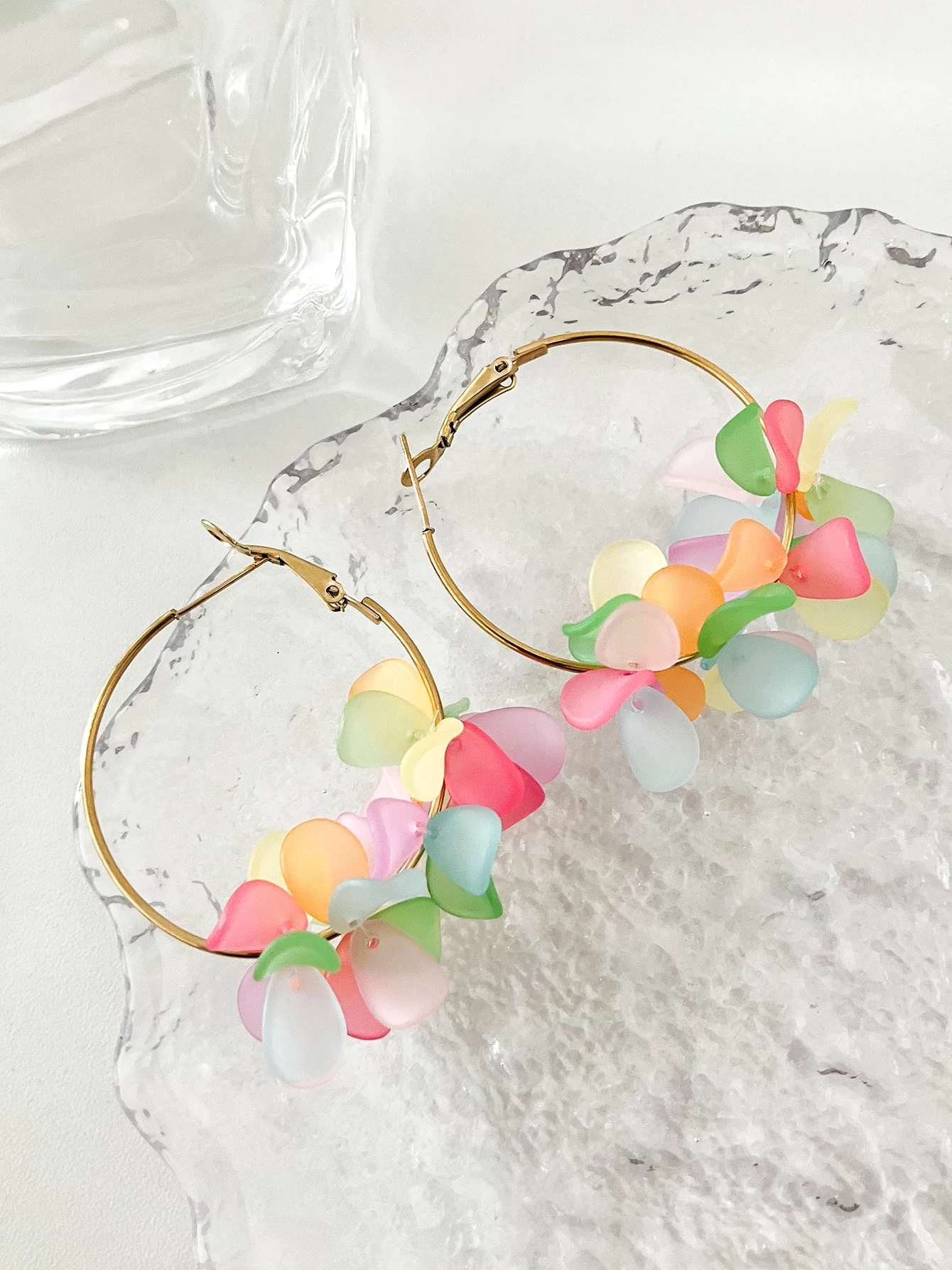 Женские серьги-кольца GUERONO с покрытием из 18-каратного золота классический дизайн