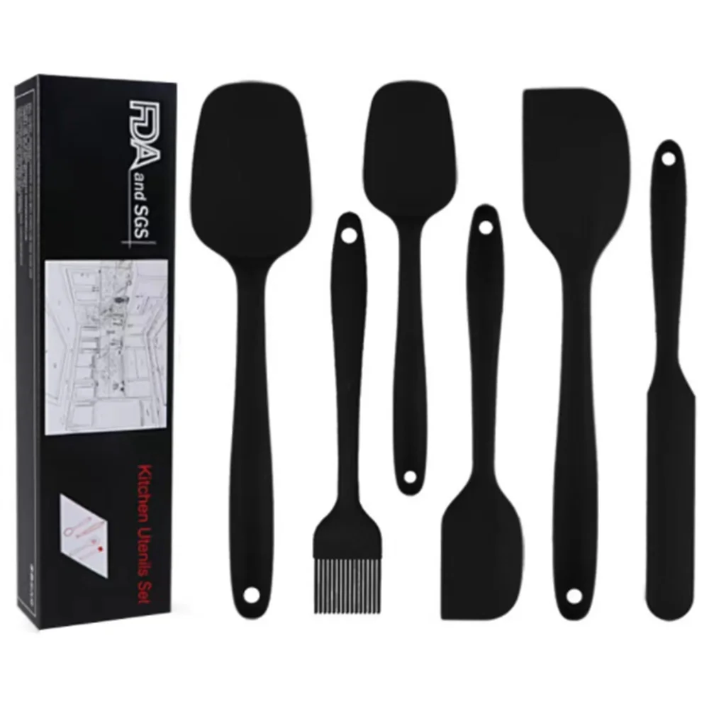 

Black 6pcs/set Kitchen Utensils Set Non-stick Kitchenware Cooking Tools Spoon Soup Ladle Spatula Shovel Tools Gadget Accessories