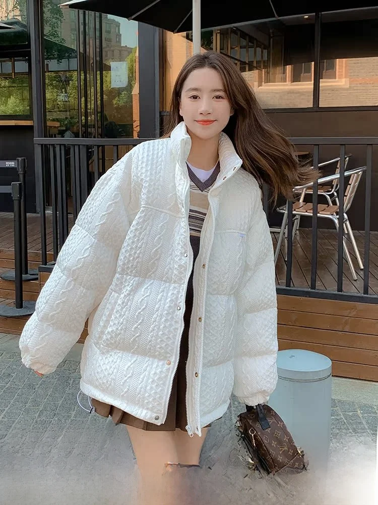 Белый пуховик Design Sense одежда с хлопковой подкладкой женская зимняя студенческая