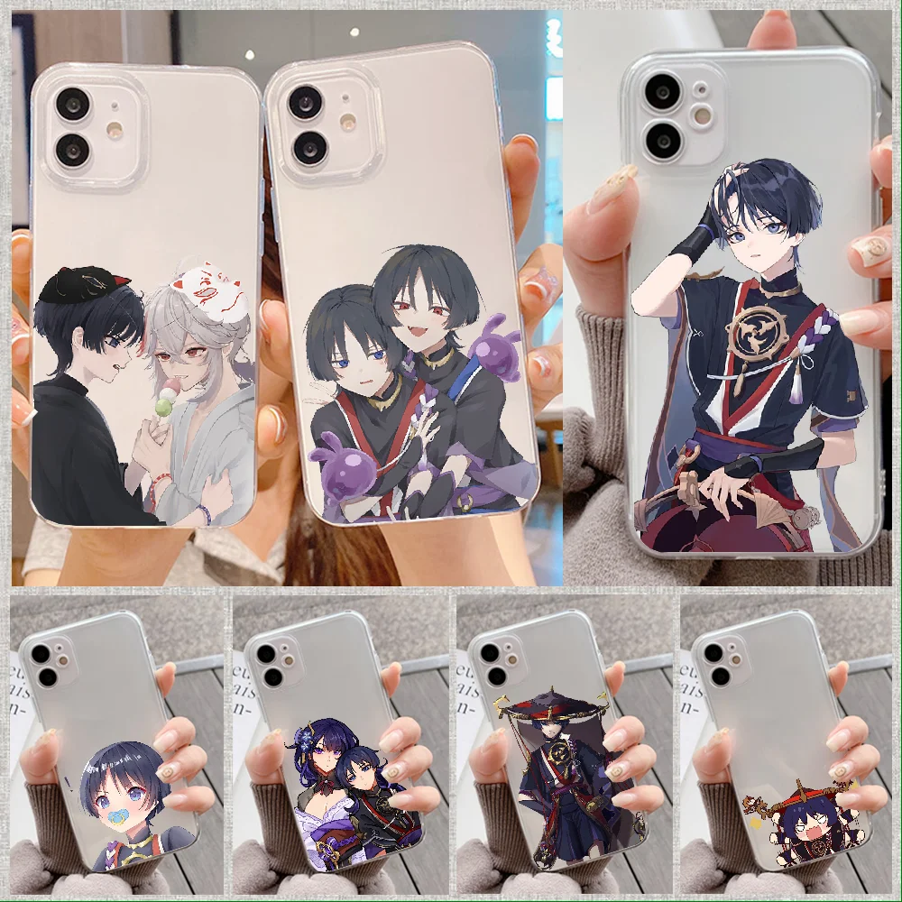 Чехол для телефона Genshin Impact Scaramouche Huawei P Mate P10 P20 P30 P40 10 20 Smart Z Pro Lite 2019 прозрачный