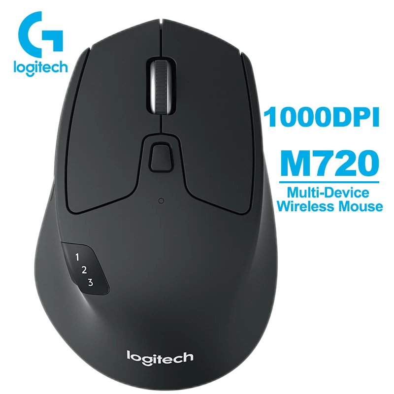 

Logitech M720 Wireless Mouse 2.4GHz Bluetooth 1000DPI Gaming Mice with Unifying Dual Mode Multi-Device for Windows Mac Android