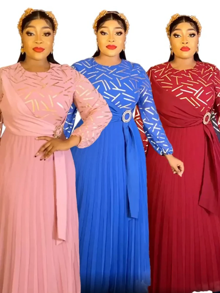 

Plus Size African Party Dresses for Women 2023 New Summer Chiffon Long Maxi Dress Elegant Kaftan Muslim Gown Ladies Clothing