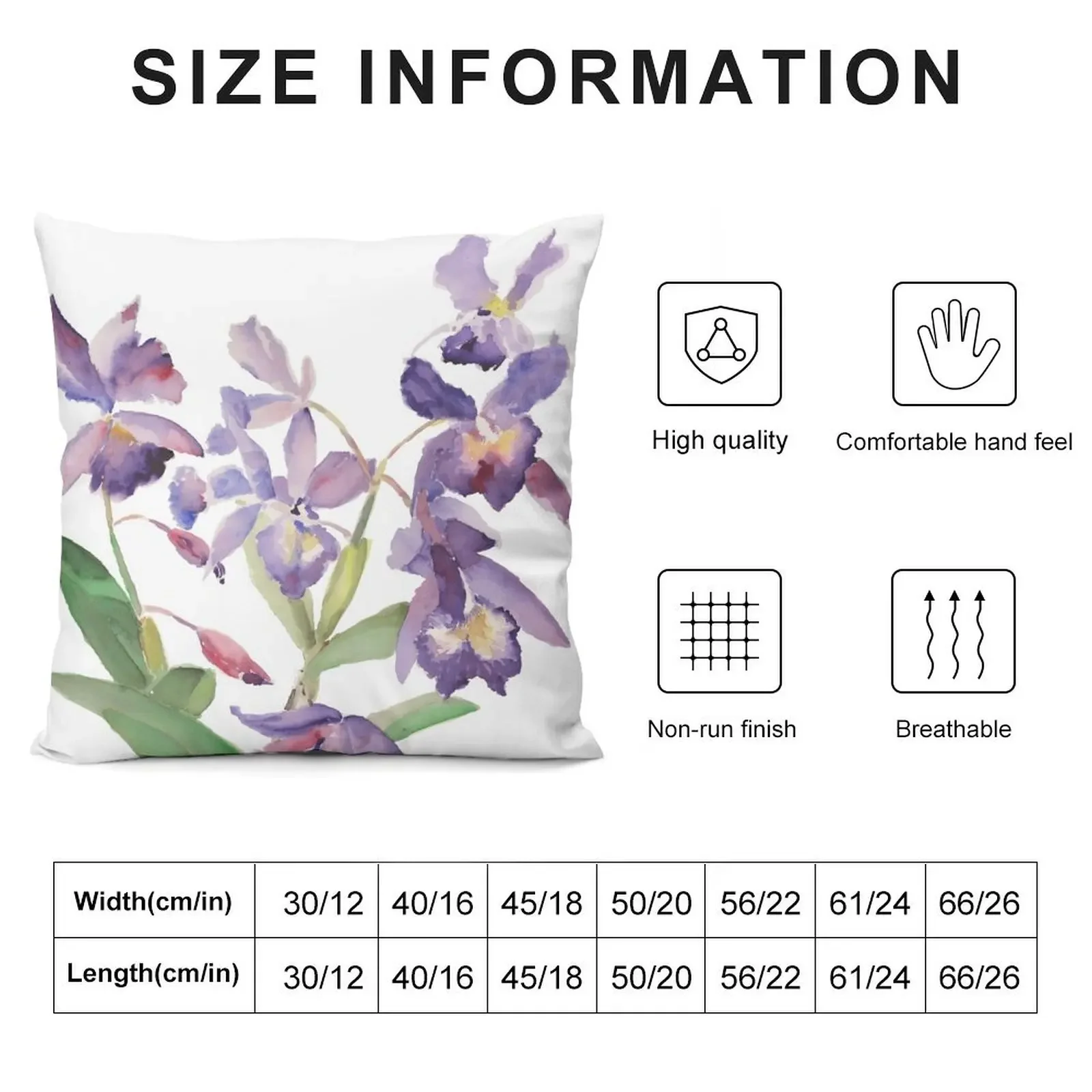 Фиолетовая орхидея: вертикальная декоративная подушка в клетку наволочка для