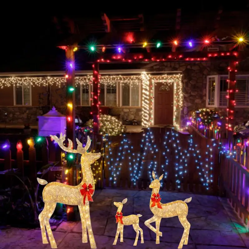 

Christmas Decoration Light LED Reindeer Elk Luminous Sculptures Garden Lawn Outdoor Yard Ornaments Christmas Decorations