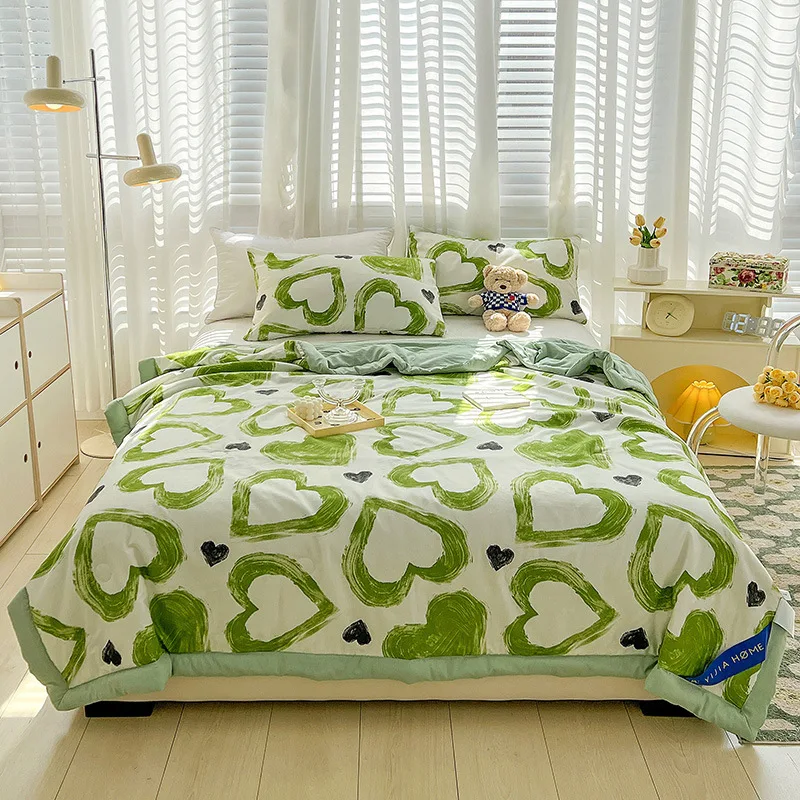 

Quilts Small Fresh Comfortable Cartoon Summer Cool Air-conditioning Thin Comforter Student Dormitory Soft Double Wash Quilt Core