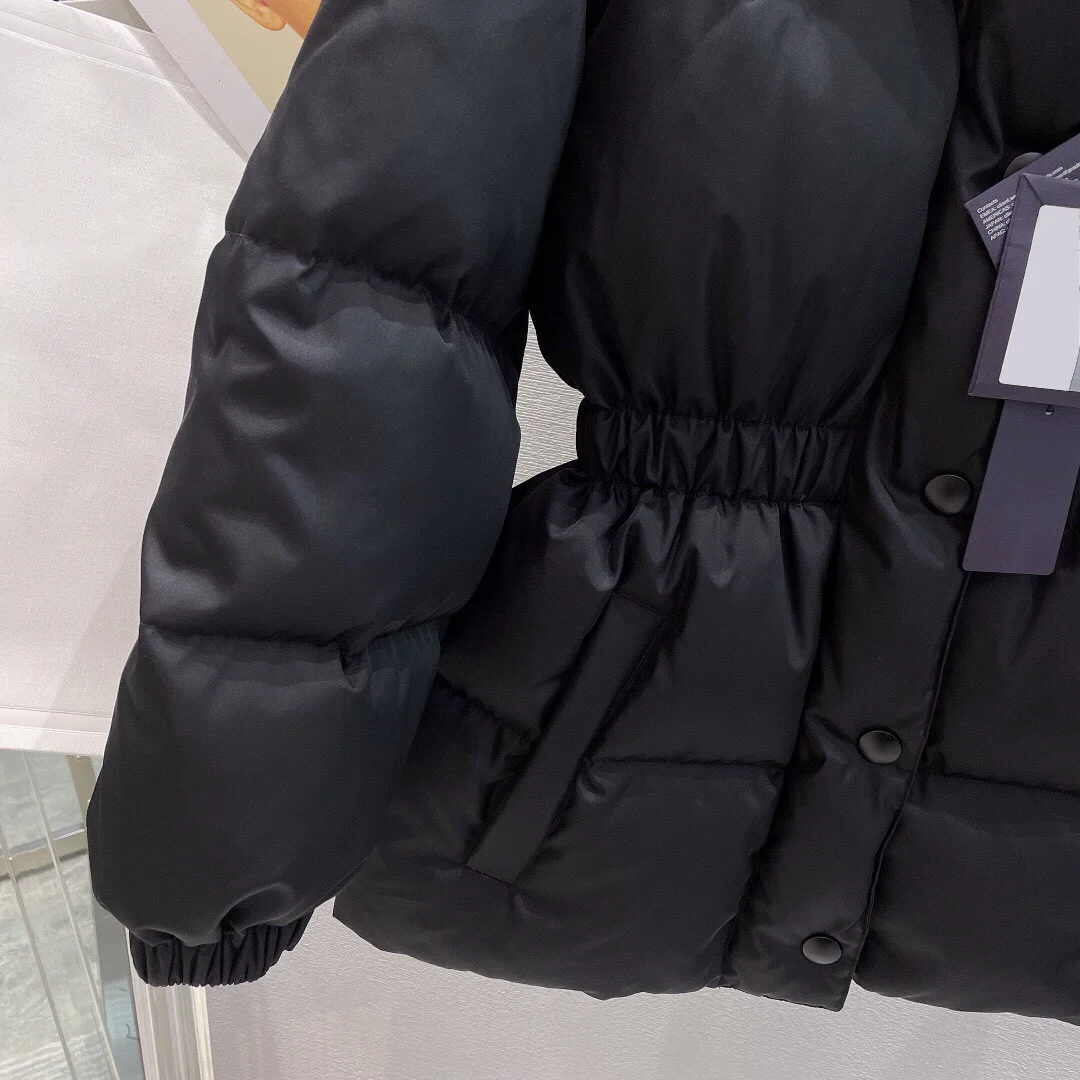 New With Hood Winter Zipper Waist Thickened Black White Duck Down Jacket Women Medium Length Keep Warm Down Jacket Cotton Coat enlarge
