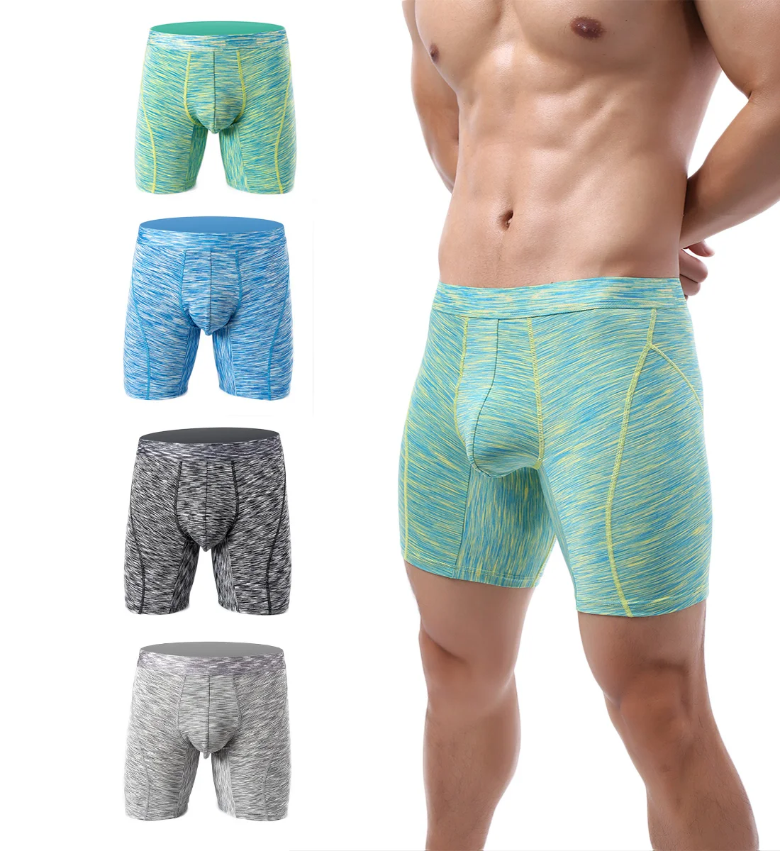 Men's Pouch Underwear Performance No Ride Up Boxer Briefs