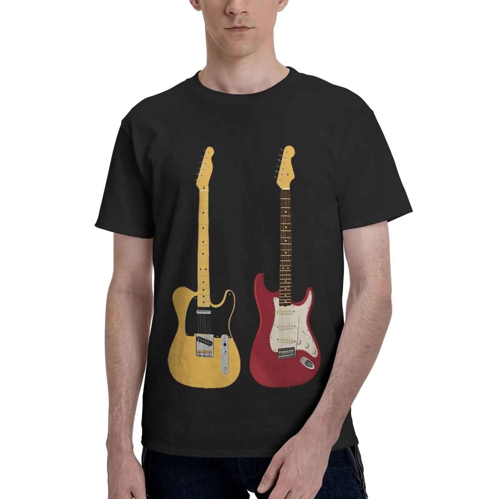 

Футболка с изображением группы Telecaster Guitar Stratocaster, одежда, мужская футболка, Мужская футболка, Мужская футболка