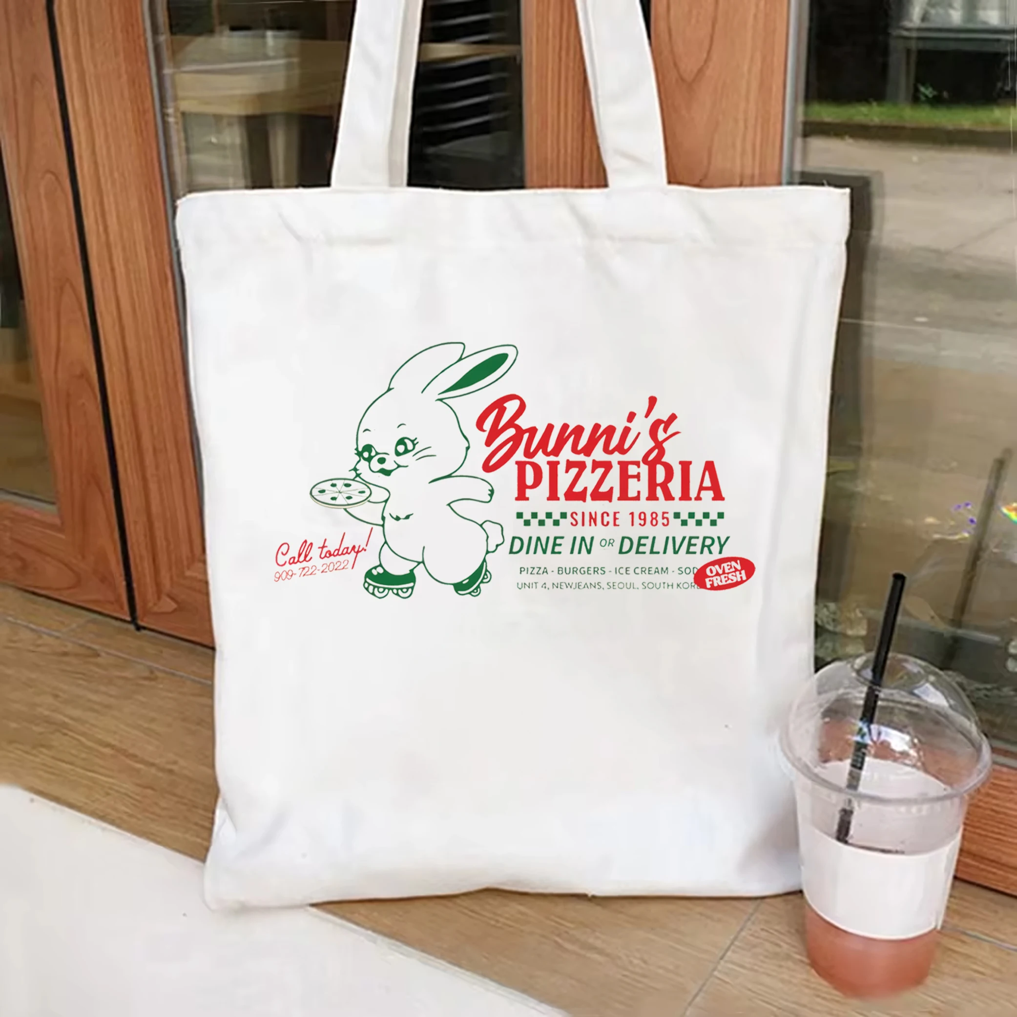 Сумка На Плечо С Принтом Кролика В Стиле Newjeans Корейская Холщовая Y2k