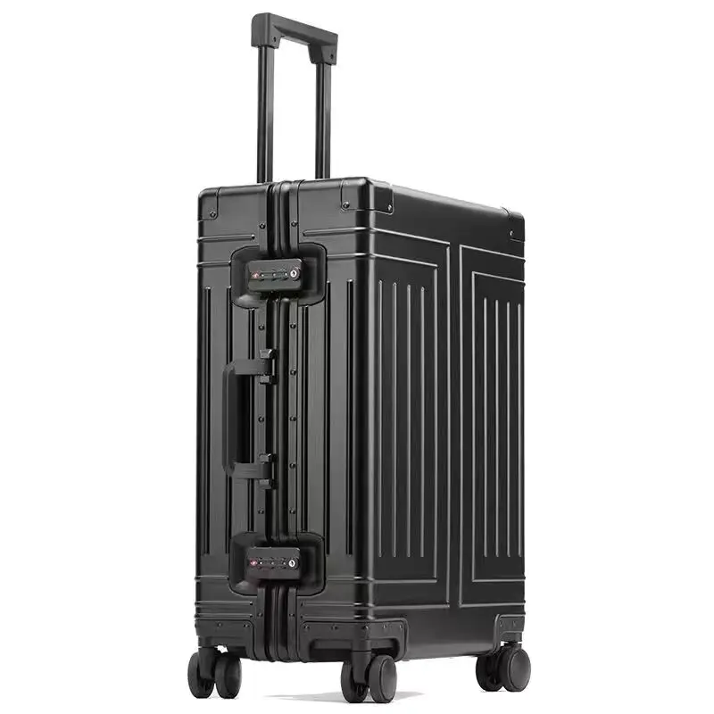 

Graspdream New Aluminum Travel Suitcase Hard Trolley Case Aluminium Rolling Luggage 20"24"26"29"Inch with Un