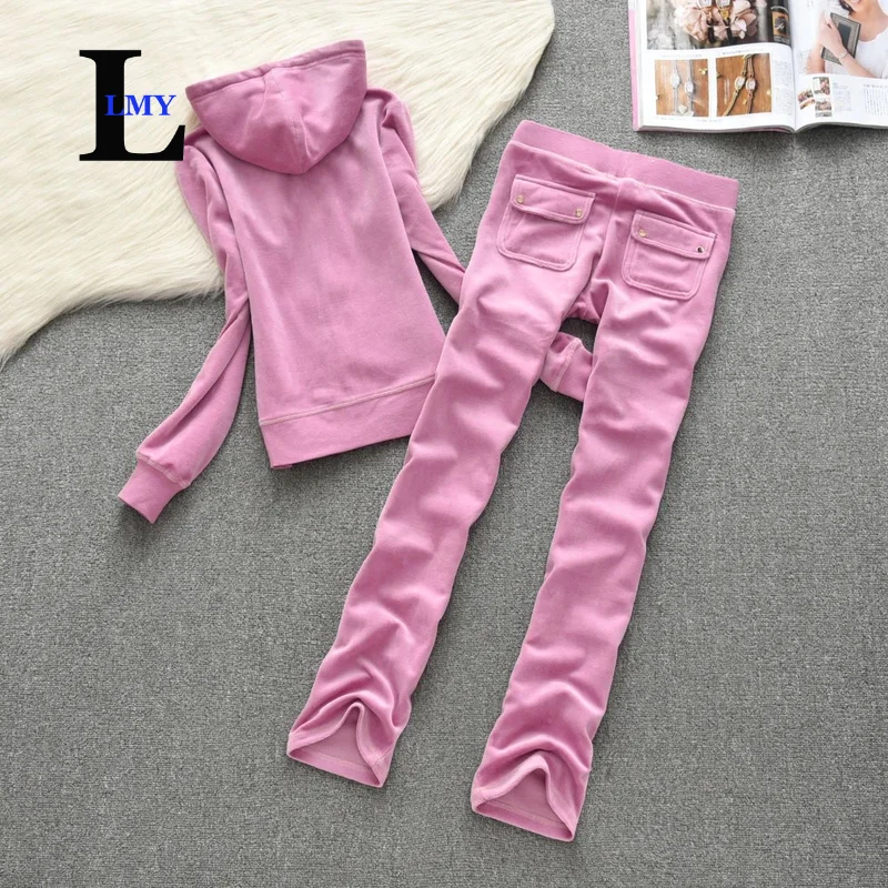 LMY однотонный спортивный костюм Juicy бархатные спортивные костюмы Бесплатная