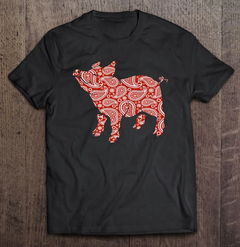 

Футболка Мужская/женская оверсайз с принтом пейсли и свиньи