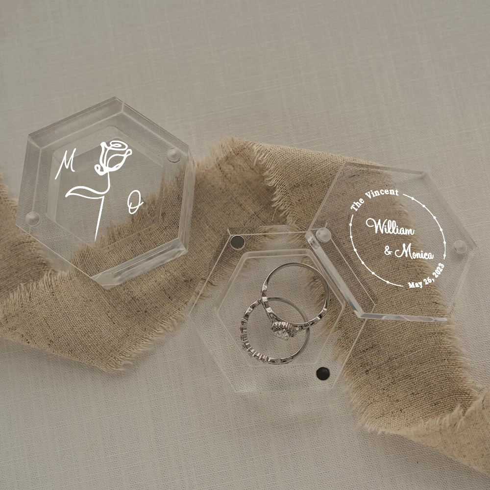

Wedding Ring Box Custom Name Date Transparent Proposal Acrylic Ring BoxPersonalized Wedding Engagement Anniversary Romantic Gift