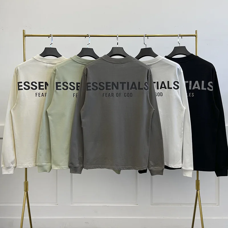 

21FW Men's Clothing ESSENTIALS Oversize Sweatshirt Women Men Casual Pullover High Street Long Sleeve Cotton T-shirt Sweatshirts