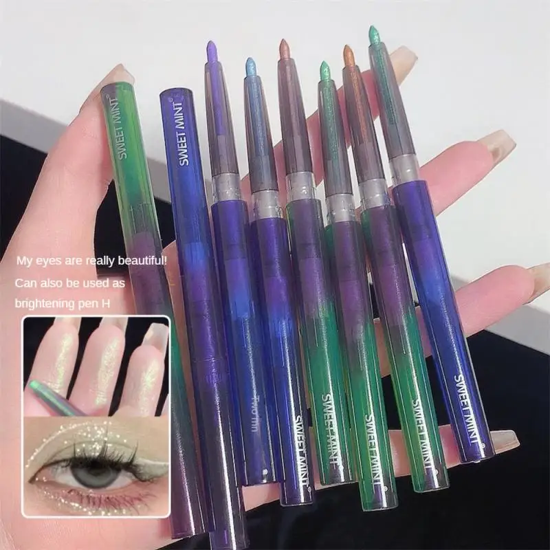 

2 In 1 Pearlescent Eyeshadow Lipstick Stick Pencil Waterproof Glitter Eye Shadow Makeup Pigment Silkworm Eyeshadow Pen Makeup