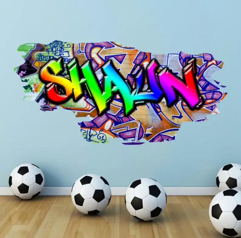

GRAFFITI WALL DECOR, Custom Art Decal, Personazlied Name Wall Decal, Graffiti Wall Art, Gift For Kids, Custom Name Wall Sticker