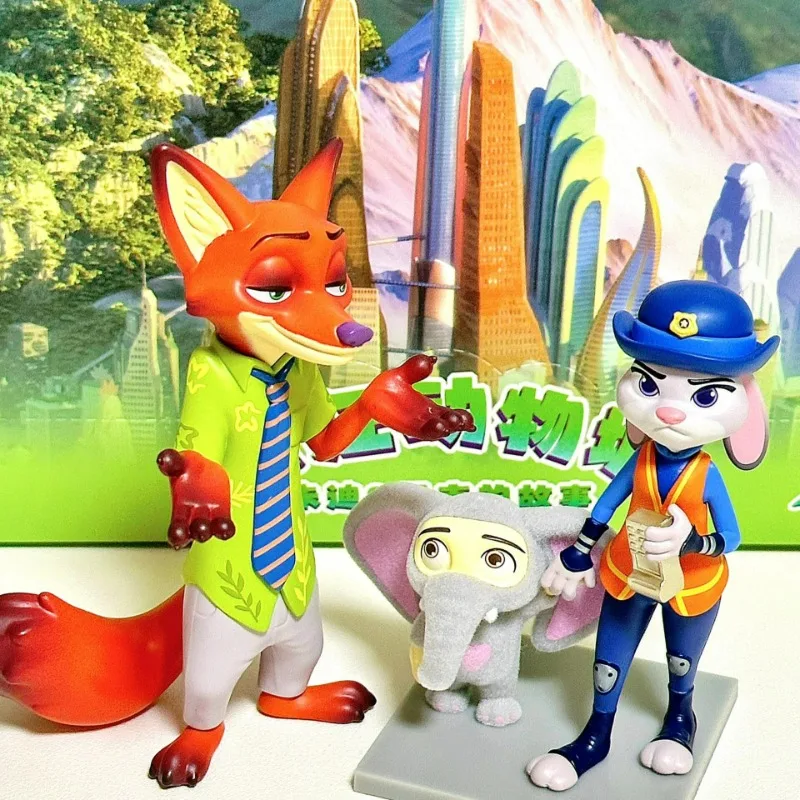 Фото Коллекционные фигурки ZOOTOPIA: Серия «Истории Джуди и Ника», случайный набор, кавайные аниме-фигурки, загадочная коробка, настольная модель, украшение, игрушка, подарок №3