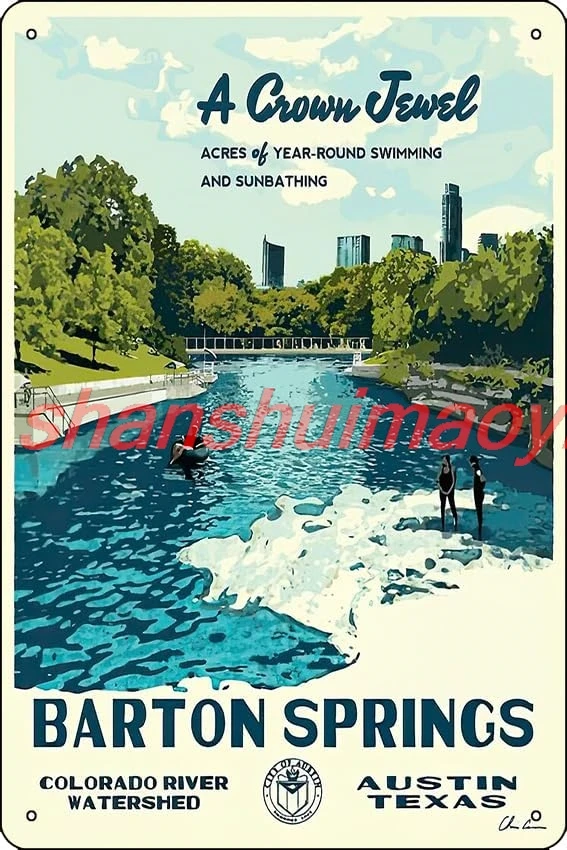 Металлический винтажный постер Barton 8x12 дюймов