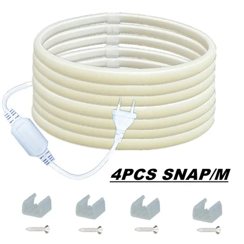 Aswesaw светодиодная лента 220В тёплый белый 288 LEDs/m IP65