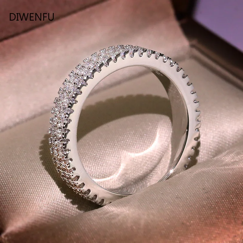 

Diamond Wedding S925 Silver Office Rings Woman Love Couple Wedding Bands Rings Luxury Silver Diamond Fine Jewelry for Women