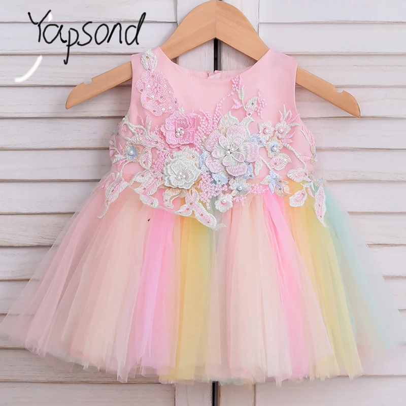 Baby Girls Dresses Baptism Summer Wear Christening Party Wedding Dress Toddler Girls Vestido Infantil 1 Year Princess Clothes