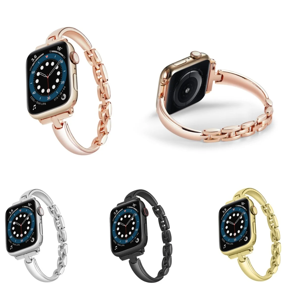 

Женский браслет из нержавеющей стали для Apple Watch, браслет для IWatch SerieS 8 7 6 5 4, 45 44 41 40 42 38/Ultra 49/SE
