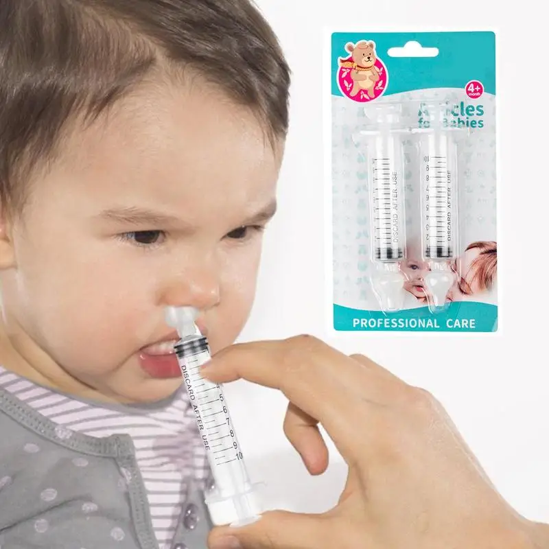 2pcs/set Portable Infant Nose Aspirator Cleaner Nasal Irrigation Syringe For Babies Nasal Washing Care Cleaning Supplies images - 1