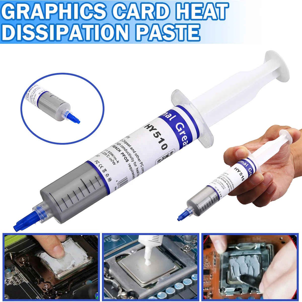 

1pc HY510 30g Silicone Thermal Paste Heat Sink CPU GPU Chipset Notebook Computer Cooling Grease For LED Electronic Components