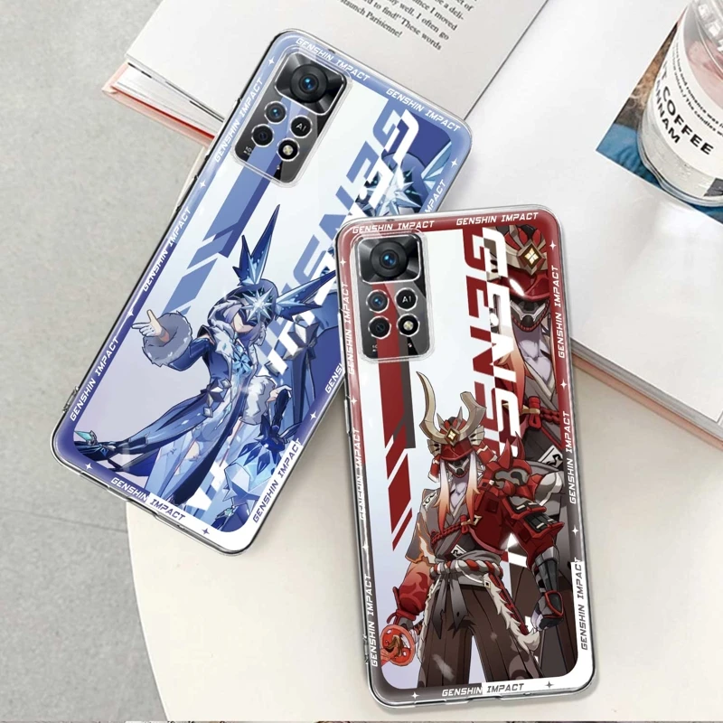 

Genshin Impact Boss Anime Case TPU For Xiaomi Redmi Note 9S 7 8 9 10 11 12 4G 5G Pro 11T 10Pro NOTE11 10S 8T