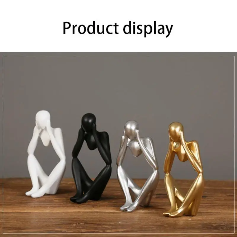 

Modern Abstract Statues Sculpture Resin Artistic Thinker Figure Thinking Man Resin Nordic Creative Sculpture Birthday Gift