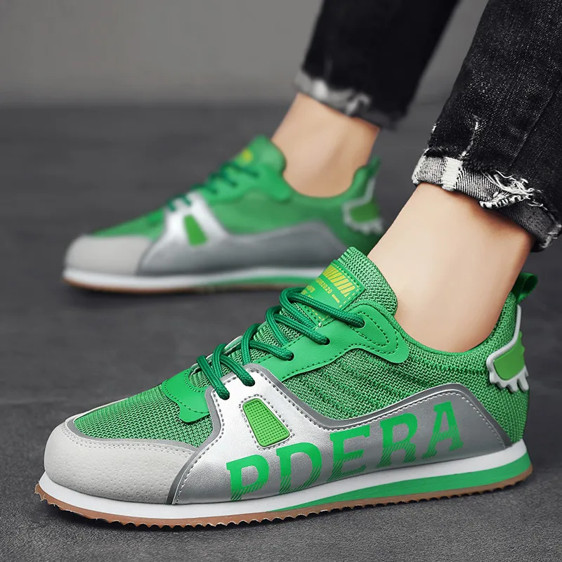 2023 Spring Retro Green Sport Shoes for Man Lightweight Breathable Running Shoes Men Non-slip Comfortable Men's Trainers Shoes
