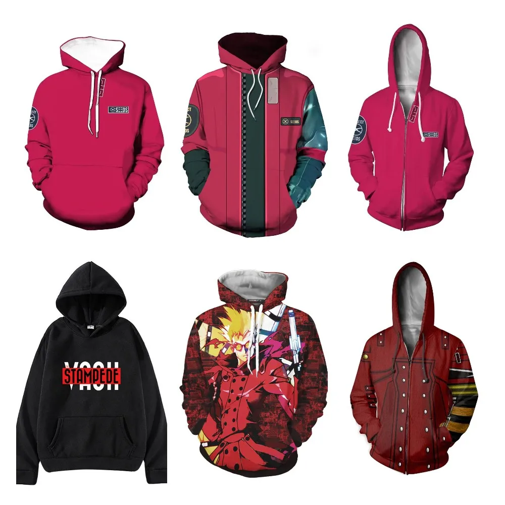 

TRIGUN STAMPEDE Vash the Stampede Cosplay Hoodie 3D Printed Hooded Sweatshirt Men Women Casual Streetwear Pullover
