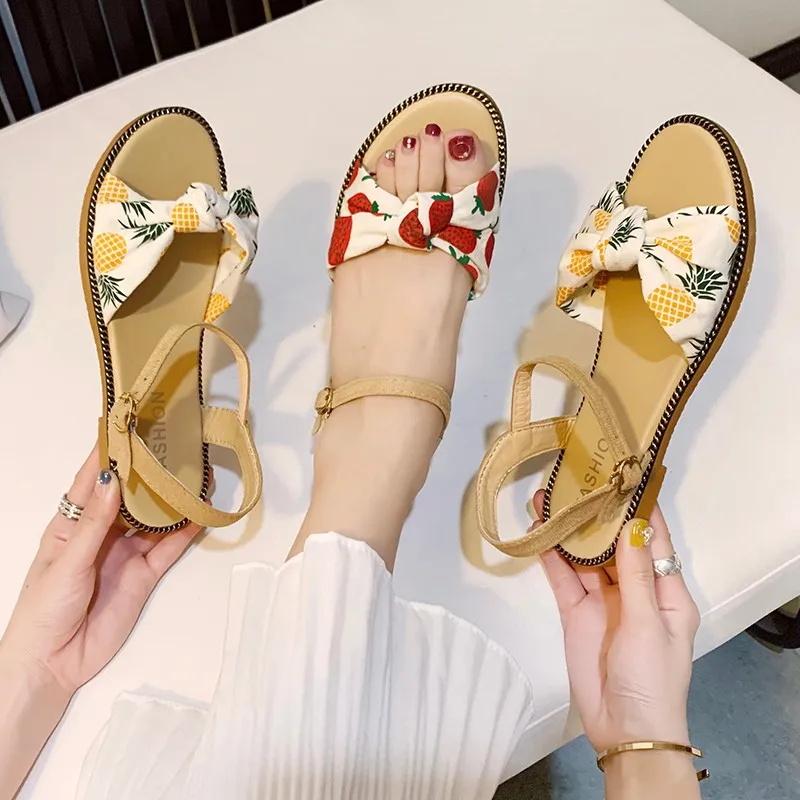 

Shoes For Girls Slippers Casual Slides Multicolored Sandals Butterfly-Knot Slipers Women Lady Luxury Flat 2022 Summer Soft Mixed