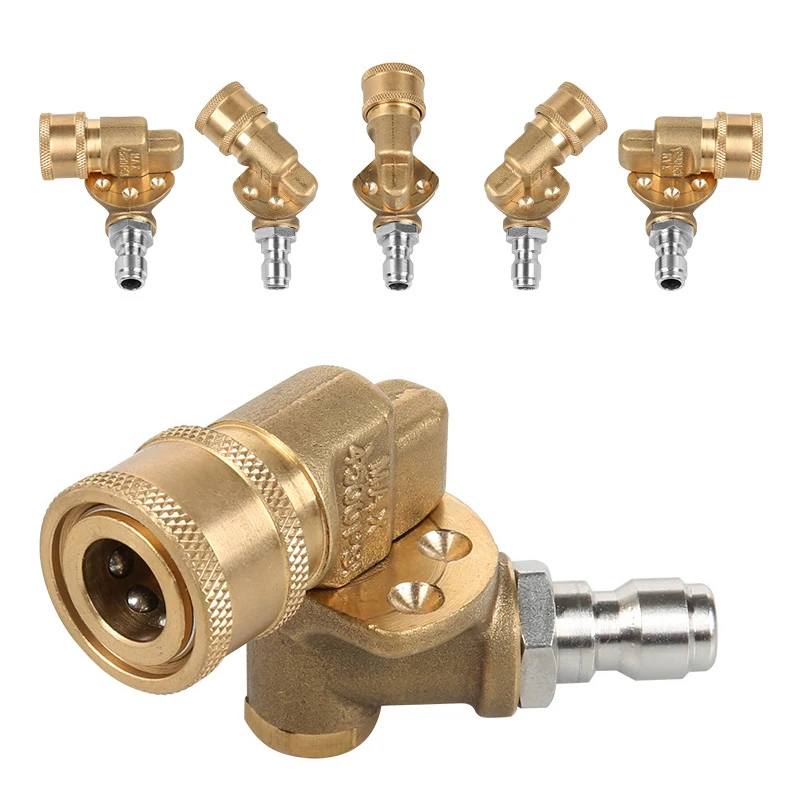 G1/4 Quick Connection For High Pressure Washer Attachment Gutter Cleaning Adaptor Car Wash 7 Angles Brass Adaptor