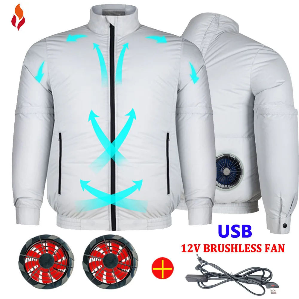 

Summer Fan Air Condition Clothes Man Travel Ultralight Outdoor trekking Jacket Windbreaker Fishing clothes Workshop Uniforms